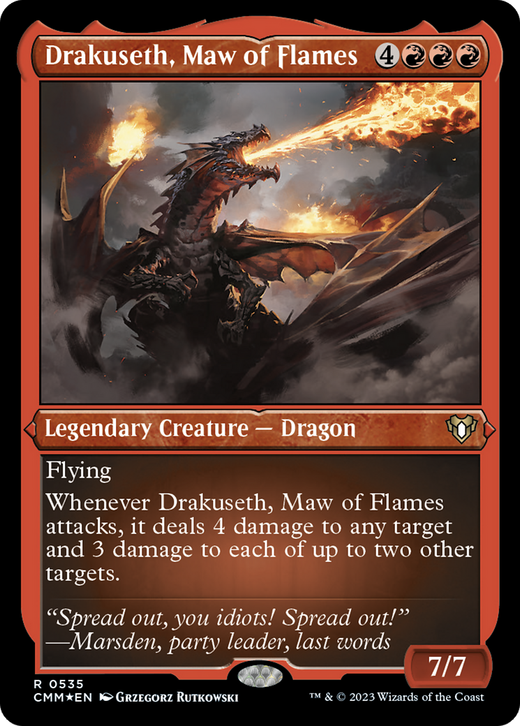 Drakuseth, Maw of Flames (Foil Etched) [Commander Masters] | Cards and Coasters CA