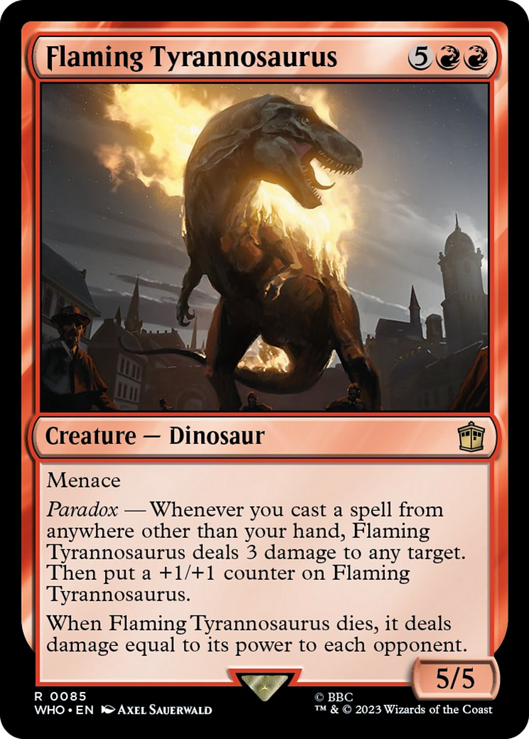 Flaming Tyrannosaurus [Doctor Who] | Cards and Coasters CA