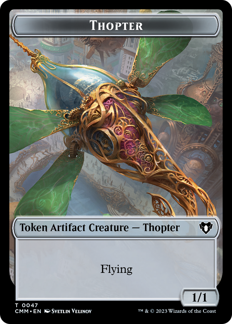 Thopter // Elemental (0025) Double-Sided Token [Commander Masters Tokens] | Cards and Coasters CA