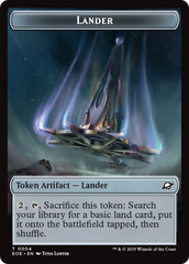 Human Soldier // Lander (0004) Doubled-Sided Token [Edge of Eternities Tokens] | Cards and Coasters CA