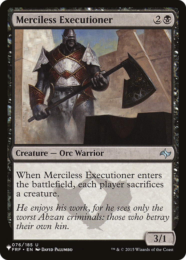 Merciless Executioner [The List] | Cards and Coasters CA