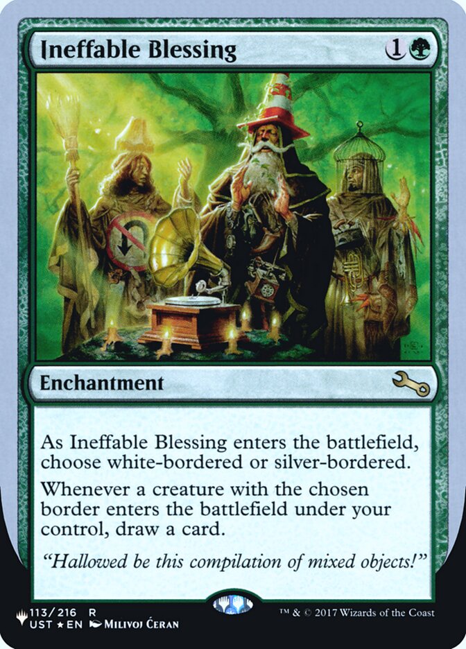 Ineffable Blessing (Bordered) (Unfinity Foil Edition) [The List] | Cards and Coasters CA