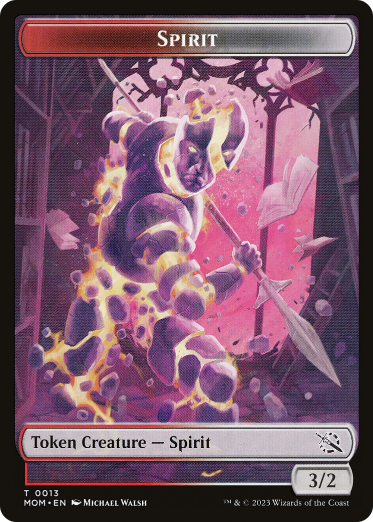 Monk // Spirit (13) Double-Sided Token [March of the Machine Tokens] | Cards and Coasters CA