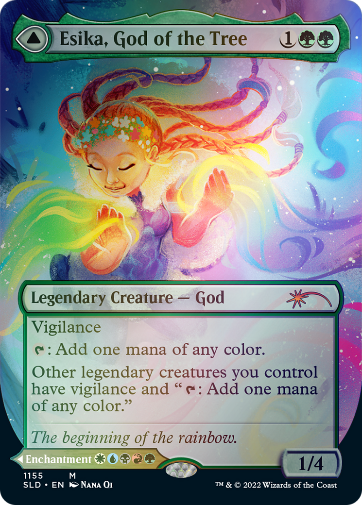 Esika, God of the Tree // The Prismatic Bridge (Borderless) [Secret Lair: From Cute to Brute] | Cards and Coasters CA