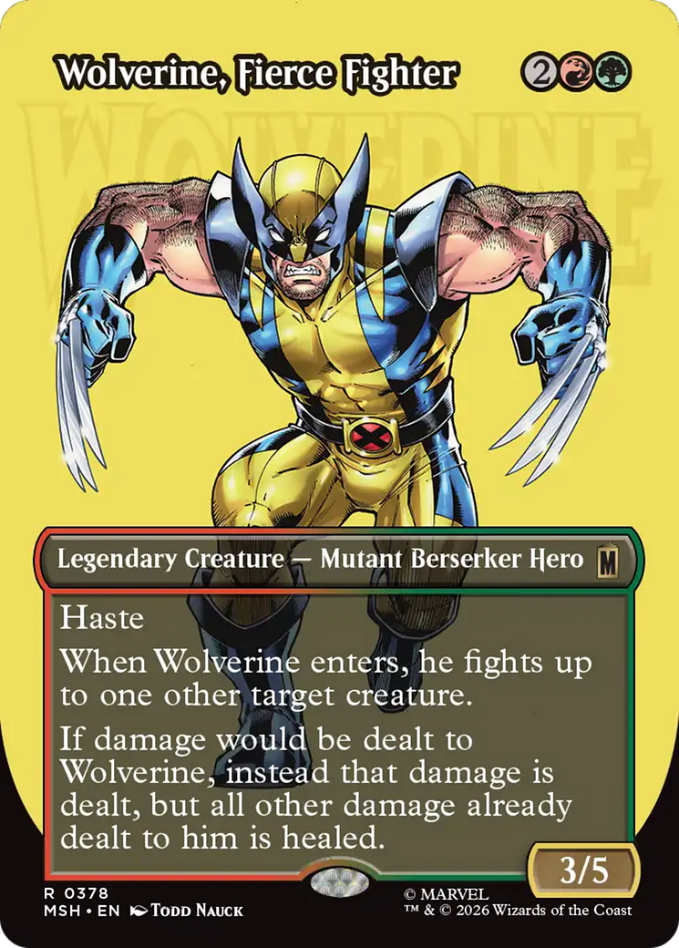 Wolverine, Fierce Fighter (Borderless) [Marvel Super Heroes] | Cards and Coasters CA