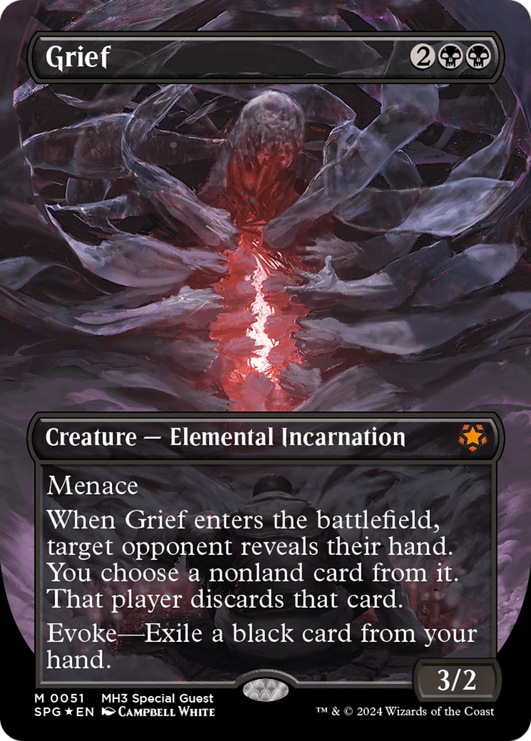 Grief (Borderless) (Textured Foil) [Modern Horizons 3 Special Guests] | Cards and Coasters CA