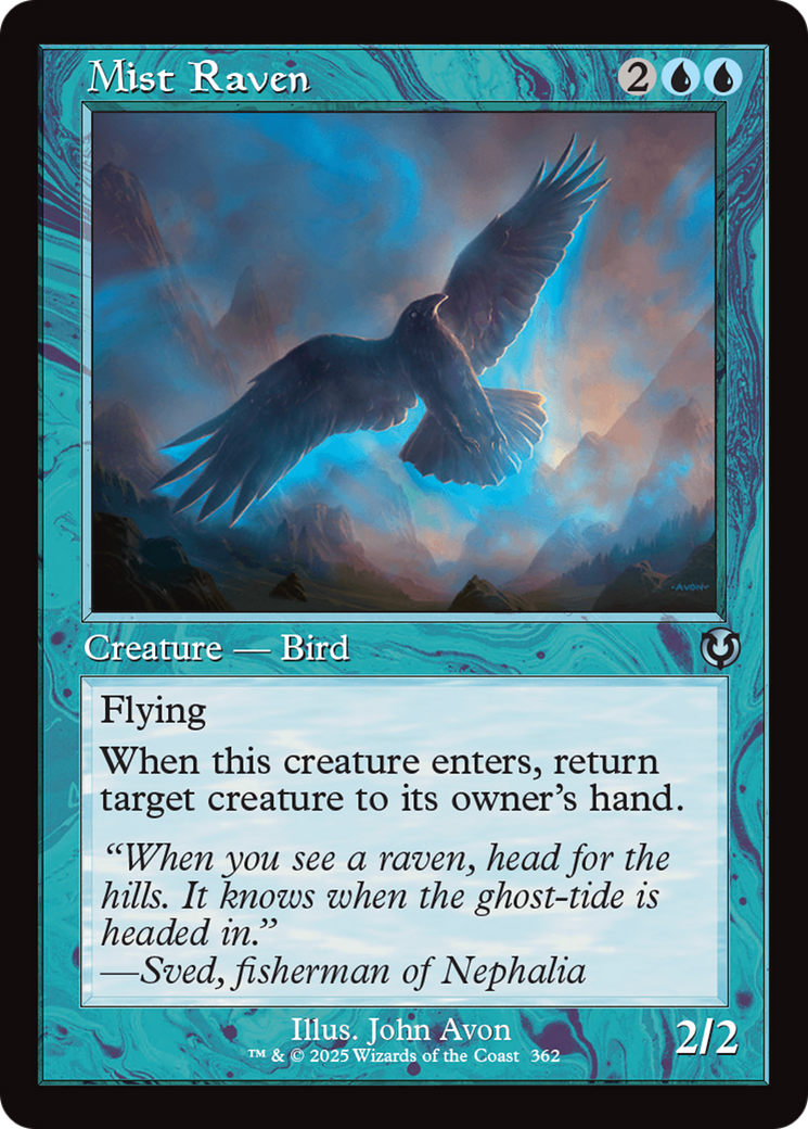 Mist Raven (Retro Frame) [Innistrad Remastered] | Cards and Coasters CA