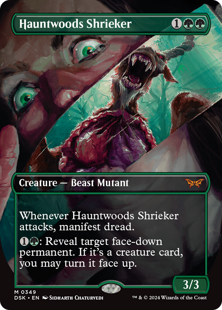 Hauntwoods Shrieker (Borderless) [Duskmourn: House of Horror] | Cards and Coasters CA