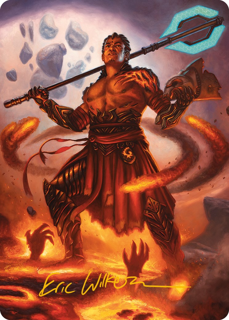 Koth, Fire of Resistance Art Card (Gold-Stamped Signature) [Phyrexia: All Will Be One Art Series] | Cards and Coasters CA