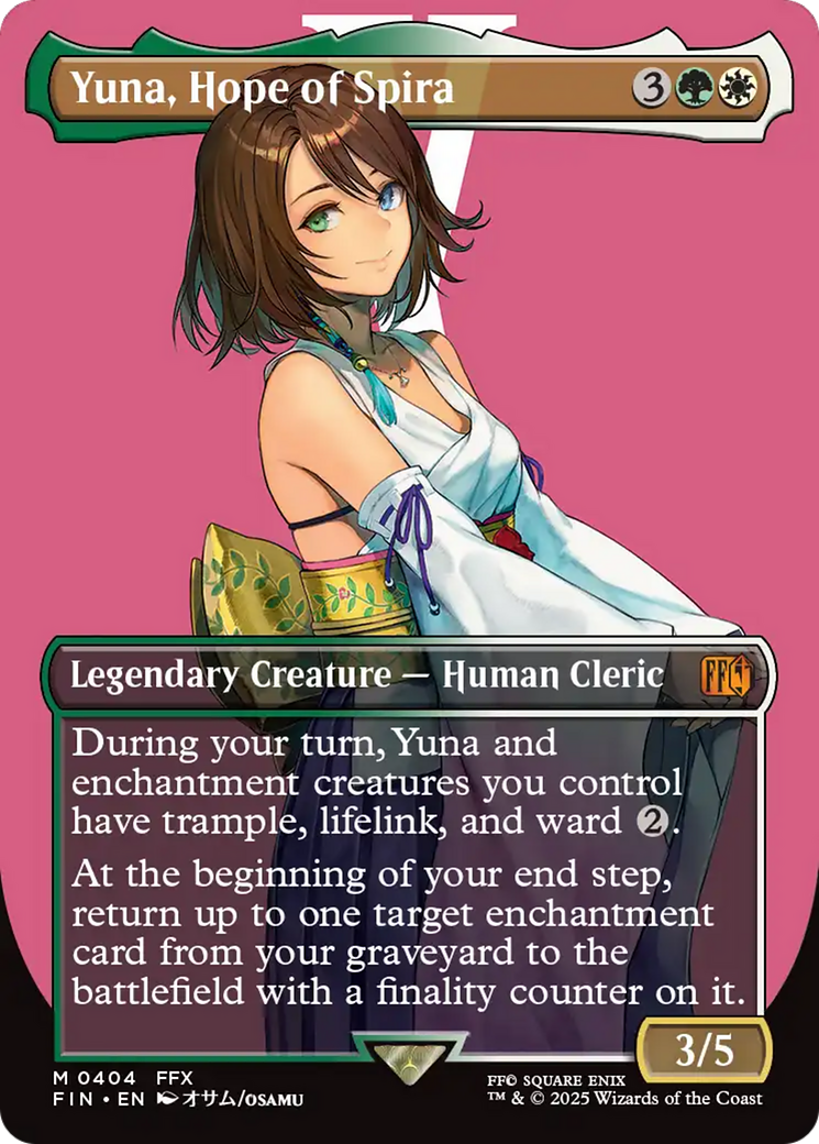 Yuna, Hope of Spira (Borderless) [FINAL FANTASY] | Cards and Coasters CA