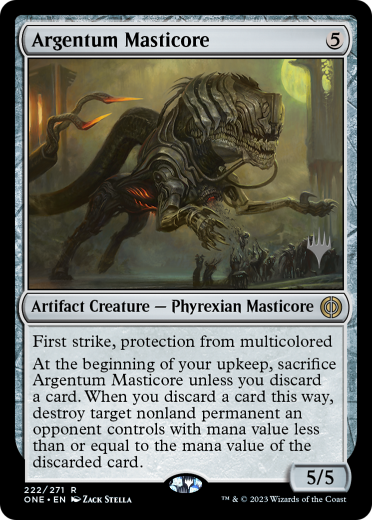 Argentum Masticore (Promo Pack) [Phyrexia: All Will Be One Promos] | Cards and Coasters CA