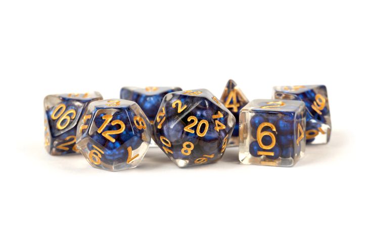 FanRoll Dice Set: Royal Blue with Gold | Cards and Coasters CA