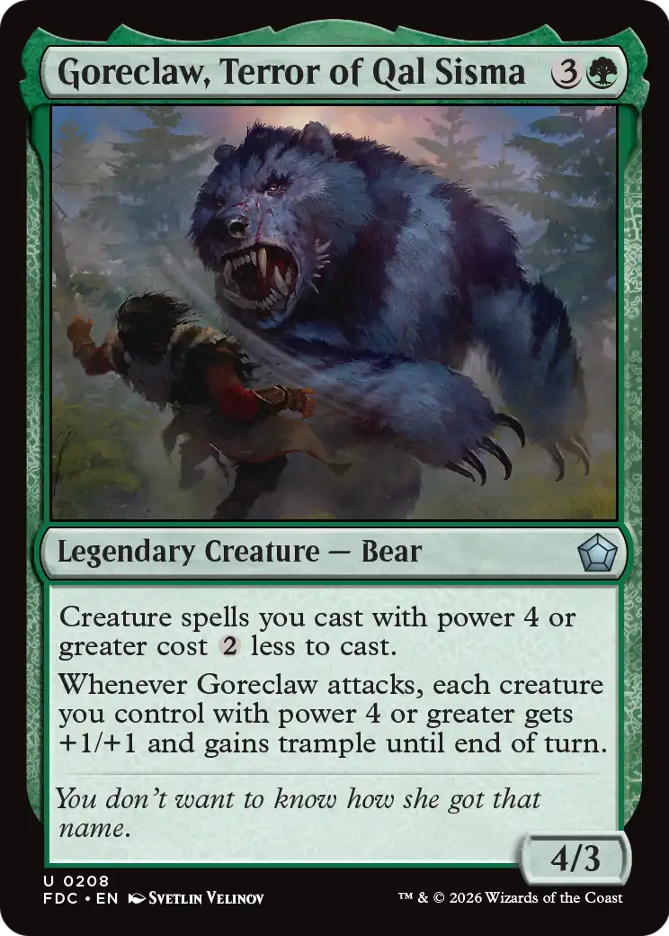 Goreclaw, Terror of Qal Sisma [Foundations Commander] | Cards and Coasters CA