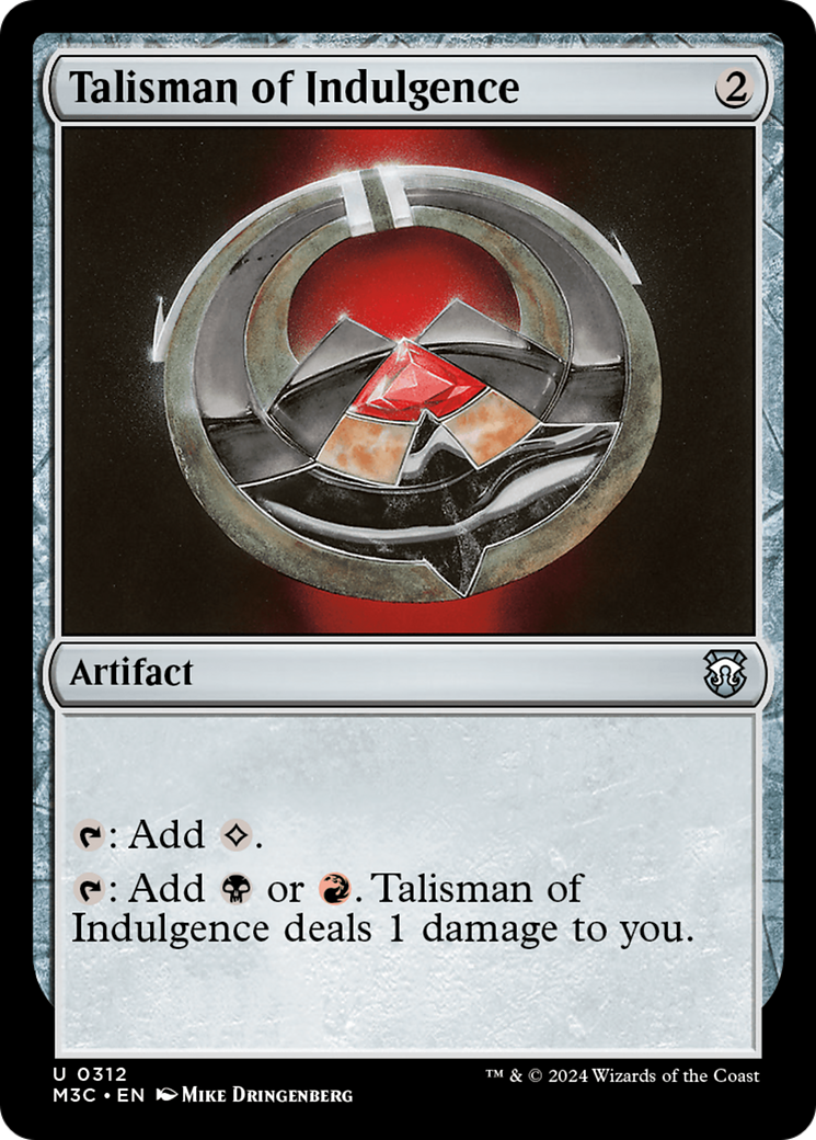 Talisman of Indulgence (Ripple Foil) [Modern Horizons 3 Commander] | Cards and Coasters CA