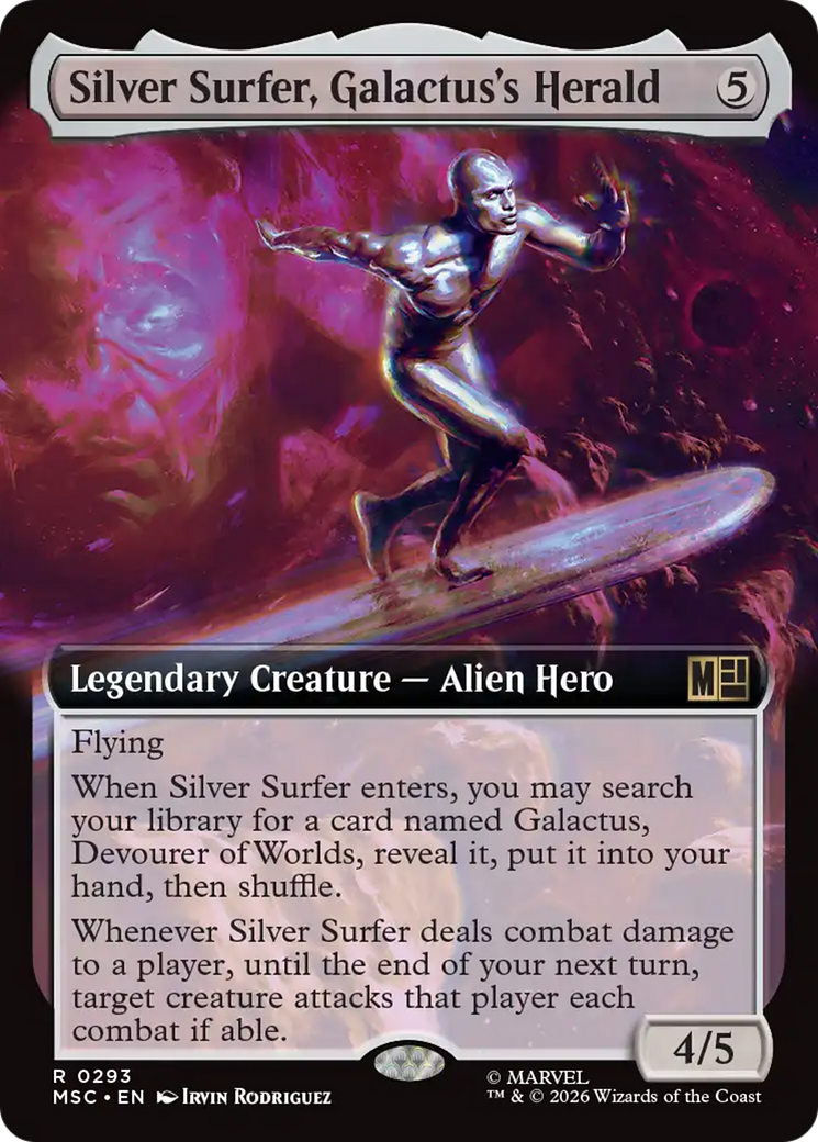 Silver Surfer, Galactus's Herald (Extended Art) [Marvel Super Heroes Commander] | Cards and Coasters CA