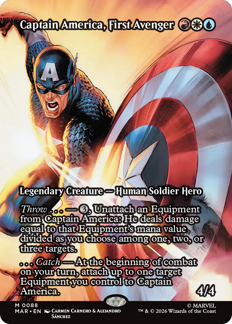 Captain America, First Avenger (Borderless) [Marvel Universe: Eternal-Legal] | Cards and Coasters CA