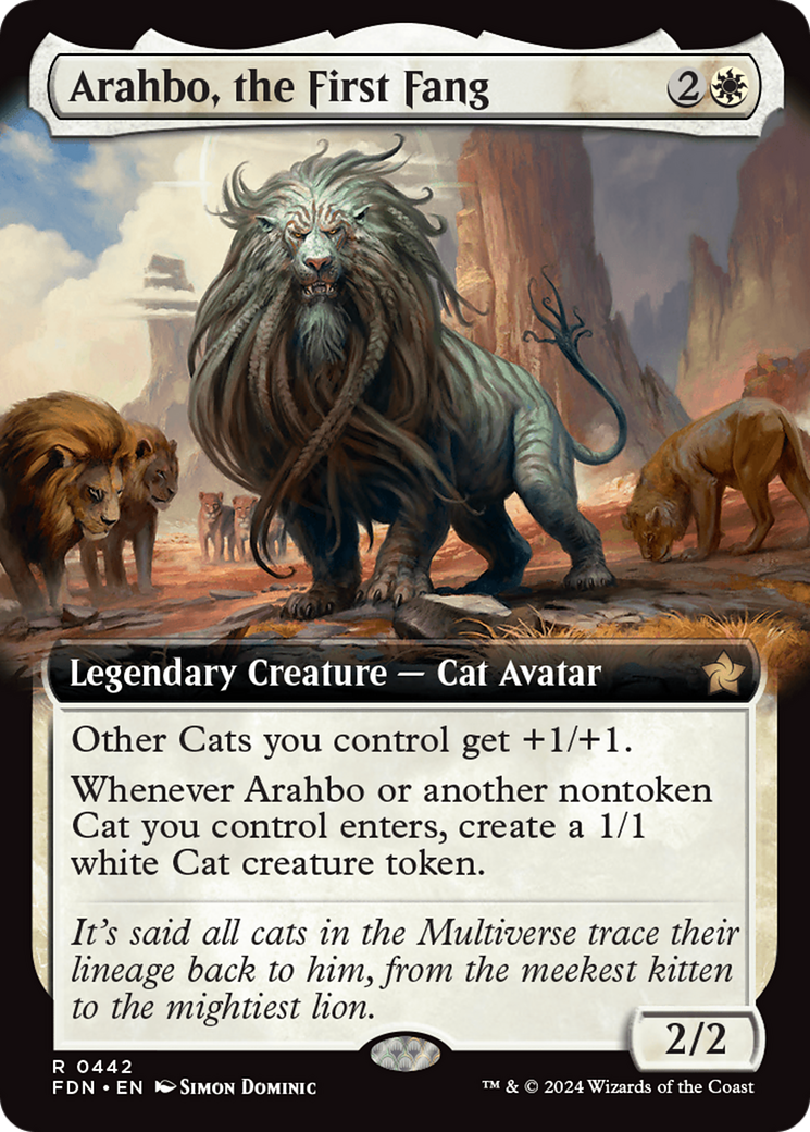 Arahbo, the First Fang (Extended Art) [Foundations] | Cards and Coasters CA