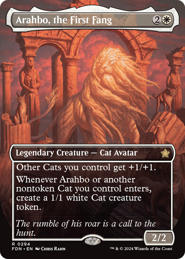 Arahbo, the First Fang (Borderless) [Foundations] | Cards and Coasters CA