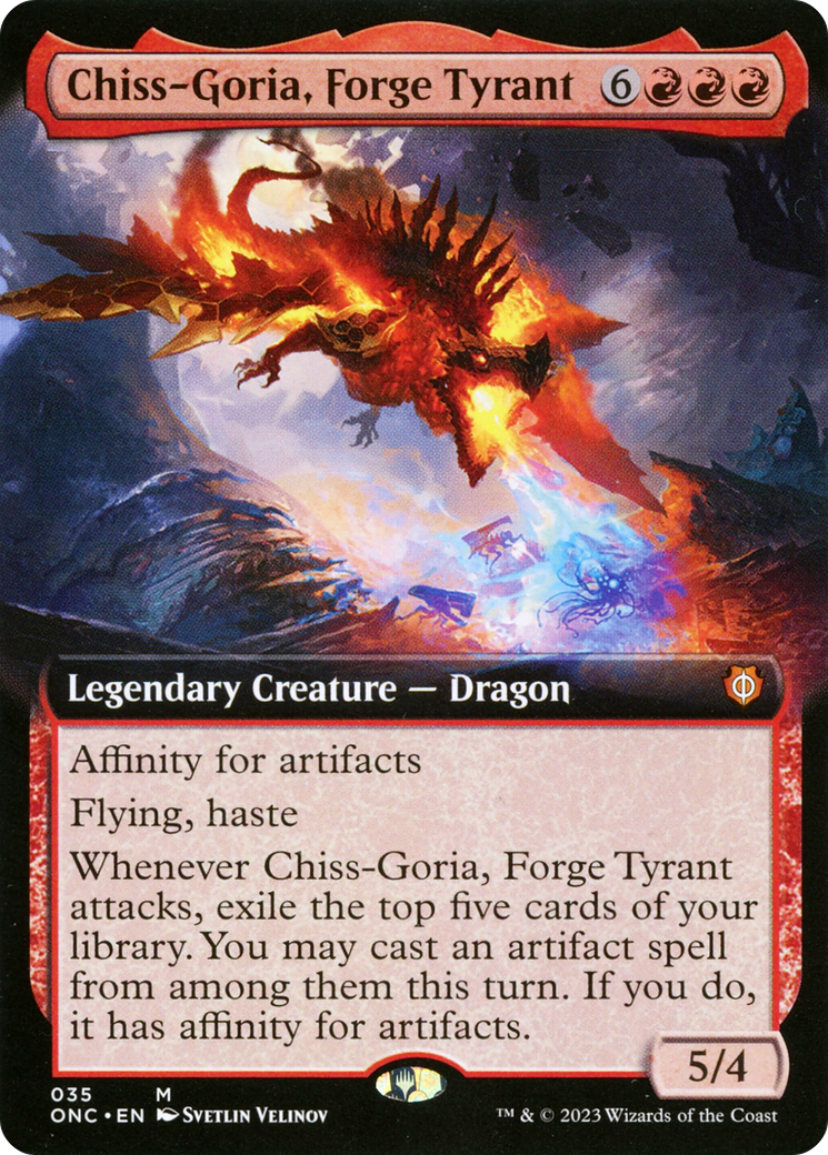 Chiss-Goria, Forge Tyrant (Extended Art) [Phyrexia: All Will Be One Commander] | Cards and Coasters CA