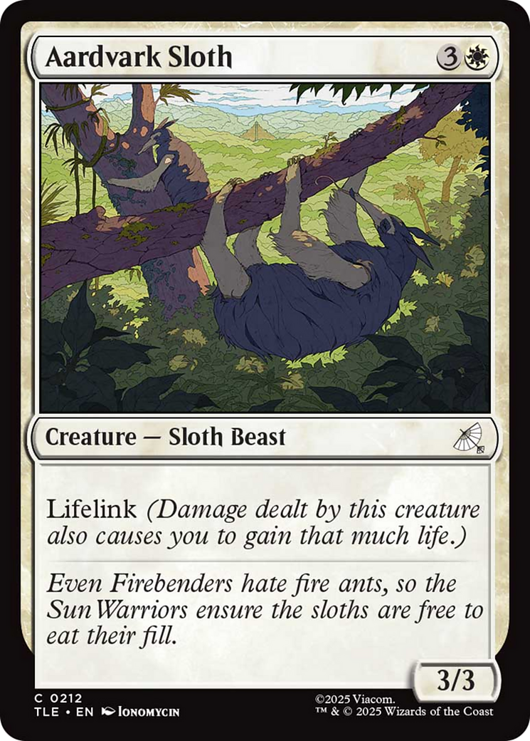 Aardvark Sloth [Avatar: The Last Airbender: Eternal-Legal] | Cards and Coasters CA