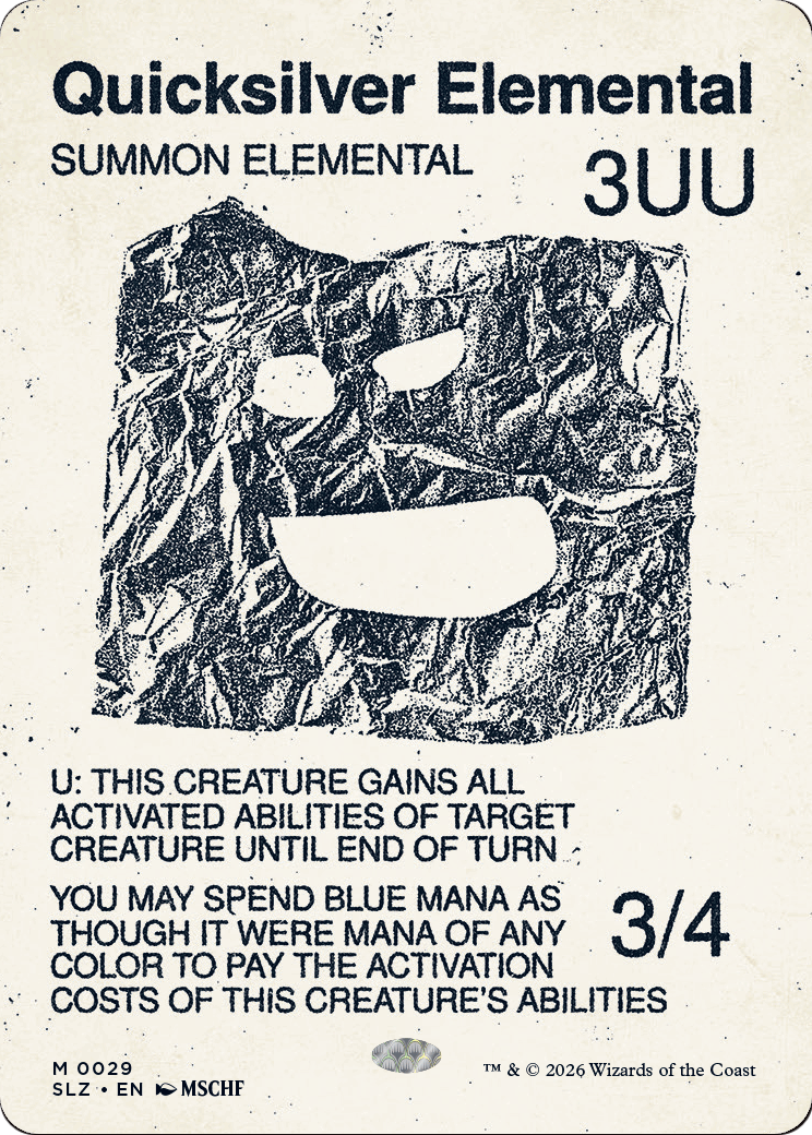 Quicksilver Elemental (0029) [Secret Lair x MSCHF: The Zeta Set] | Cards and Coasters CA