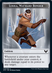 Spirit // Lukka, Wayward Bonder Emblem Double-Sided Token [Strixhaven: School of Mages Tokens] | Cards and Coasters CA