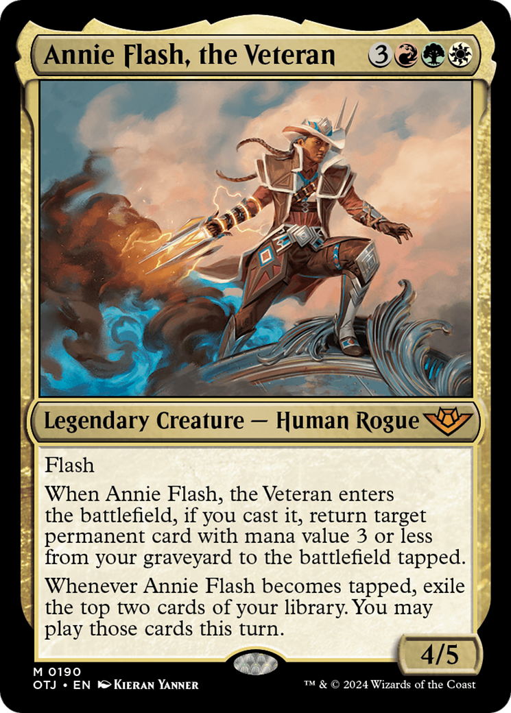 Annie Flash, the Veteran [Outlaws of Thunder Junction] | Cards and Coasters CA