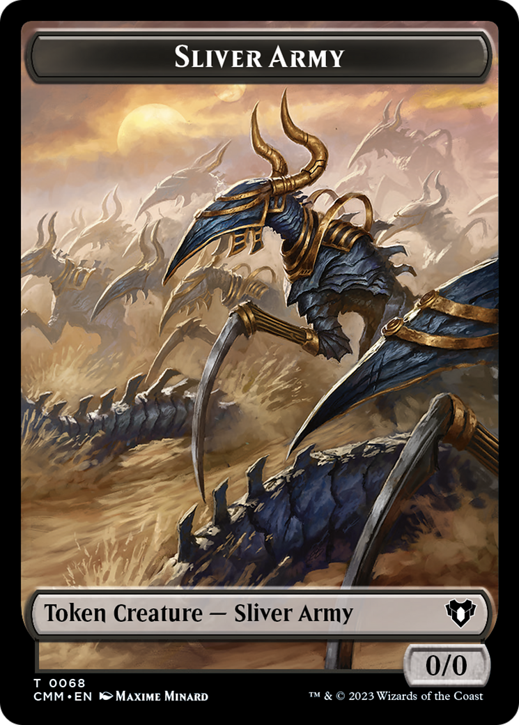 Sliver Army // Sliver Double-Sided Token [Commander Masters Tokens] | Cards and Coasters CA