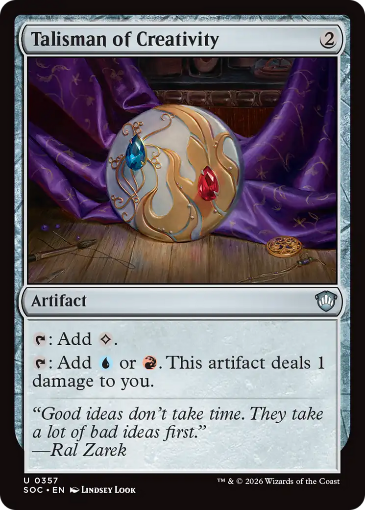 Talisman of Creativity [Secrets of Strixhaven Commander] | Cards and Coasters CA