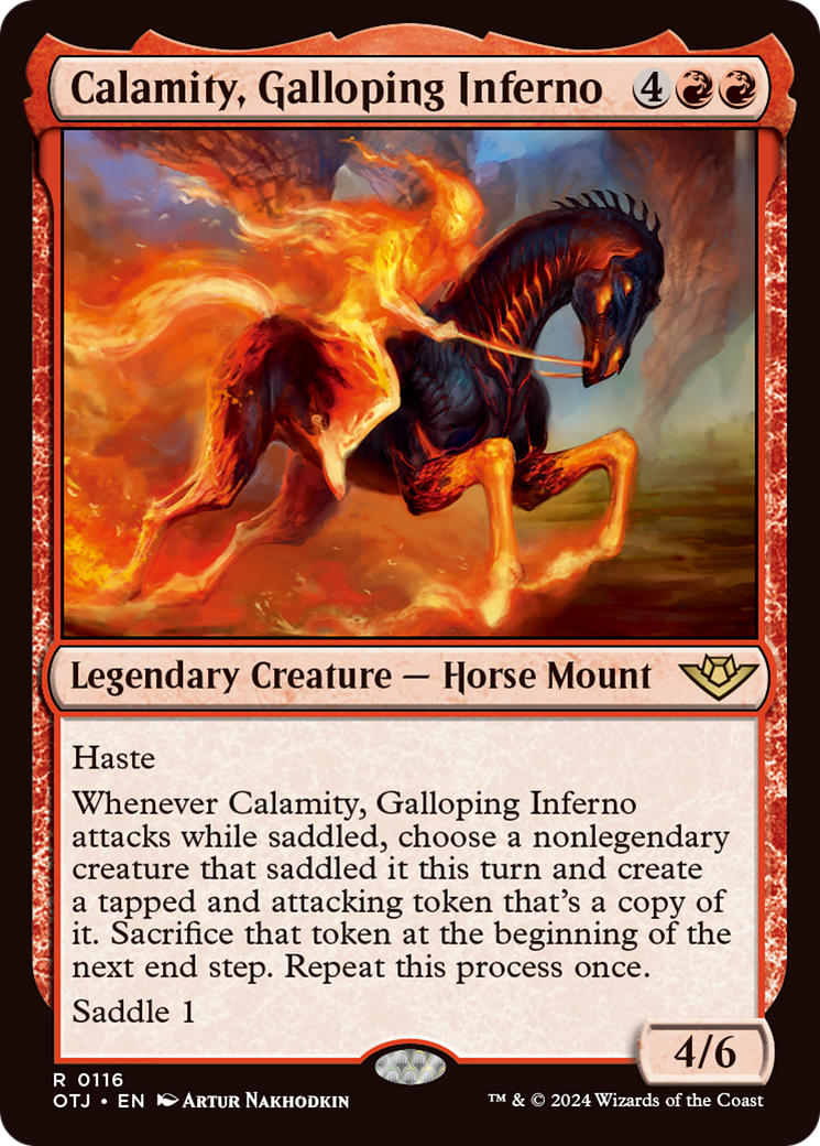 Calamity, Galloping Inferno [Outlaws of Thunder Junction] | Cards and Coasters CA