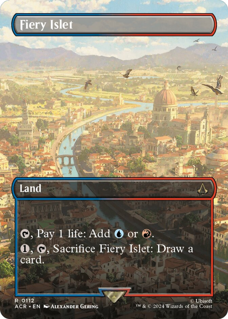 Fiery Islet (Borderless) [Assassin's Creed] | Cards and Coasters CA