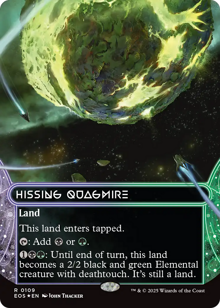 Hissing Quagmire (0109) (Borderless) (Galaxy Foil) [Edge of Eternities: Stellar Sights] | Cards and Coasters CA