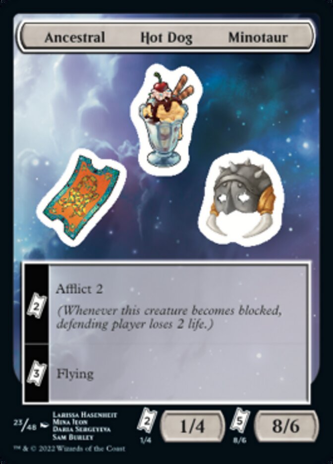 Ancestral Hot Dog Minotaur [Unfinity Stickers] | Cards and Coasters CA