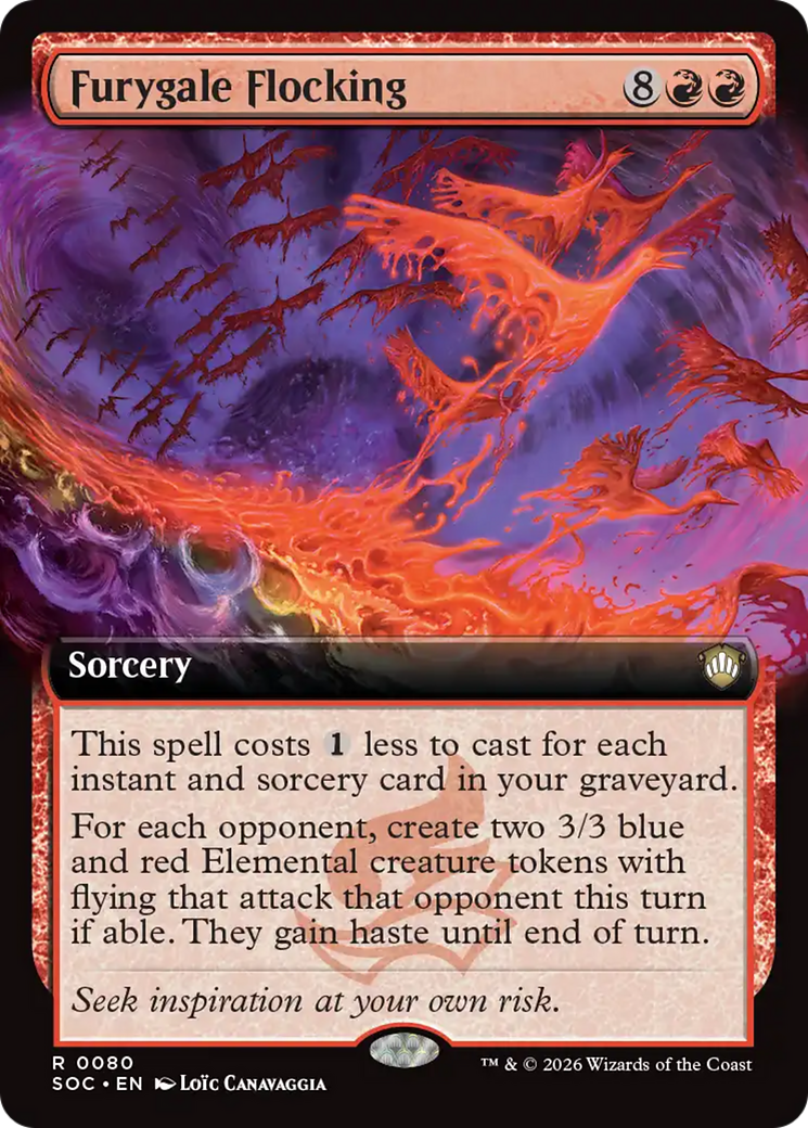 Furygale Flocking (Extended Art) [Secrets of Strixhaven Commander] | Cards and Coasters CA