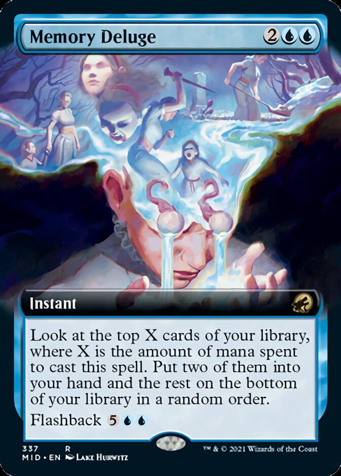 Memory Deluge (Extended Art) [Innistrad: Midnight Hunt] | Cards and Coasters CA