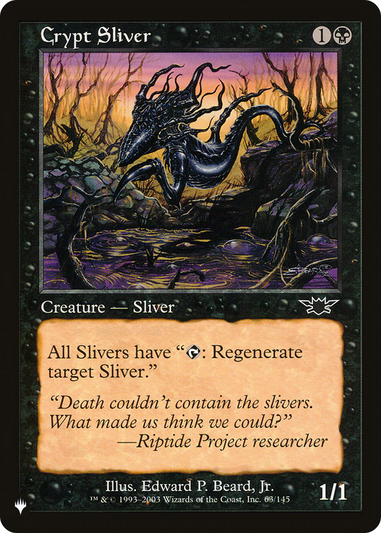 Crypt Sliver [The List Reprints] | Cards and Coasters CA