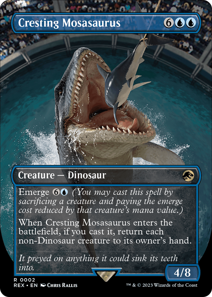 Cresting Mosasaurus (Borderless) [Jurassic World Collection] | Cards and Coasters CA