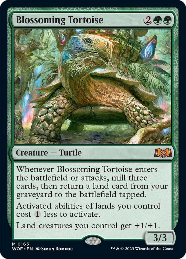 Blossoming Tortoise [Wilds of Eldraine] | Cards and Coasters CA