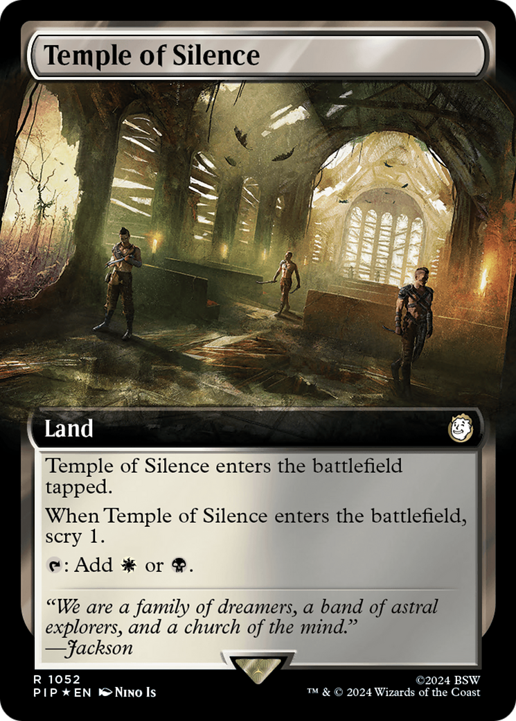 Temple of Silence (Extended Art) (Surge Foil) [Fallout] | Cards and Coasters CA