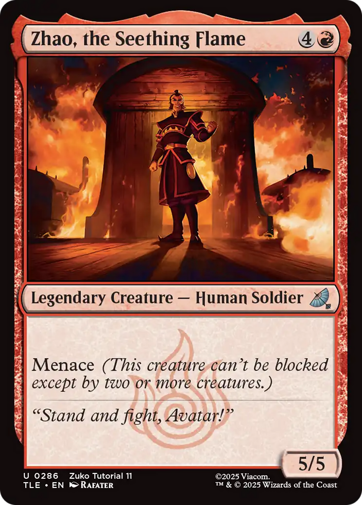 Zhao, the Seething Flame (0286) [Avatar: The Last Airbender: Eternal-Legal] | Cards and Coasters CA