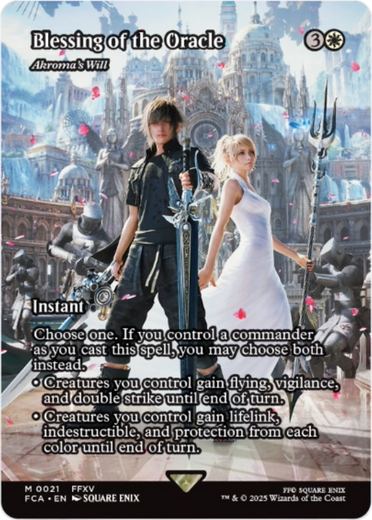 Blessing of the Oracle - Akroma's Will (Showcase) [FINAL FANTASY : Through the Ages] | Cards and Coasters CA