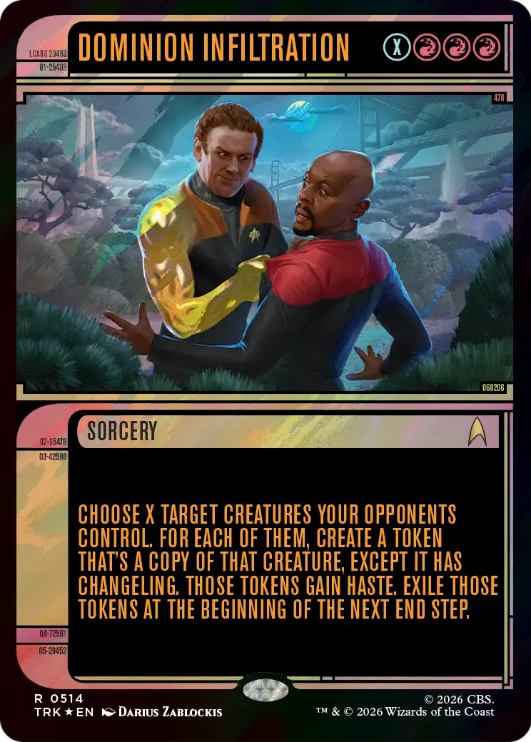 Dominion Infiltration (Showcase) (Surge Foil) [Star Trek] | Cards and Coasters CA
