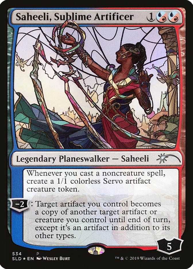 Saheeli, Sublime Artificer (Stained Glass) [Secret Lair Drop Promos] | Cards and Coasters CA