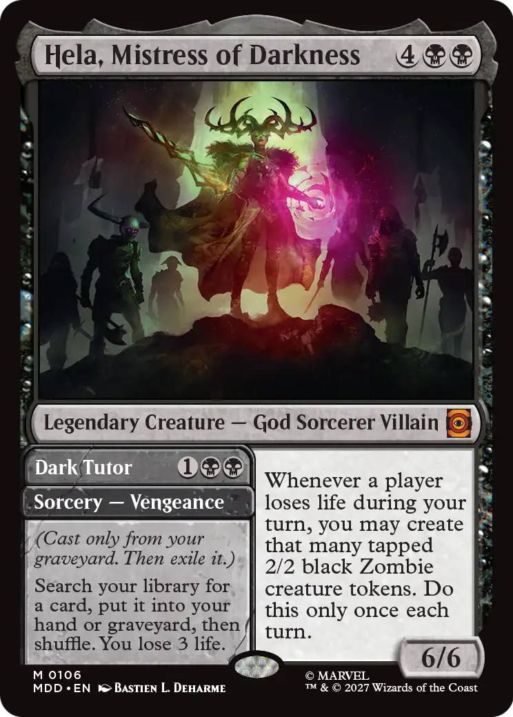 Hela, Mistress of Darkness [Marvel: Darkhold Destiny] | Cards and Coasters CA