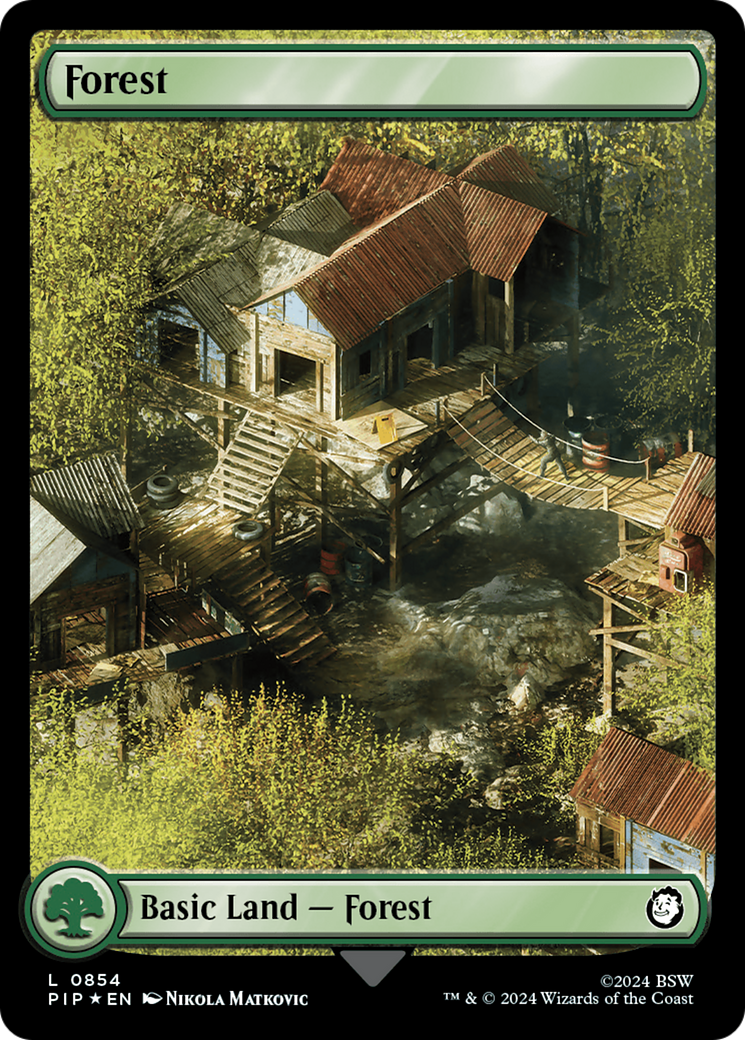 Forest (0854) (Surge Foil) [Fallout] | Cards and Coasters CA