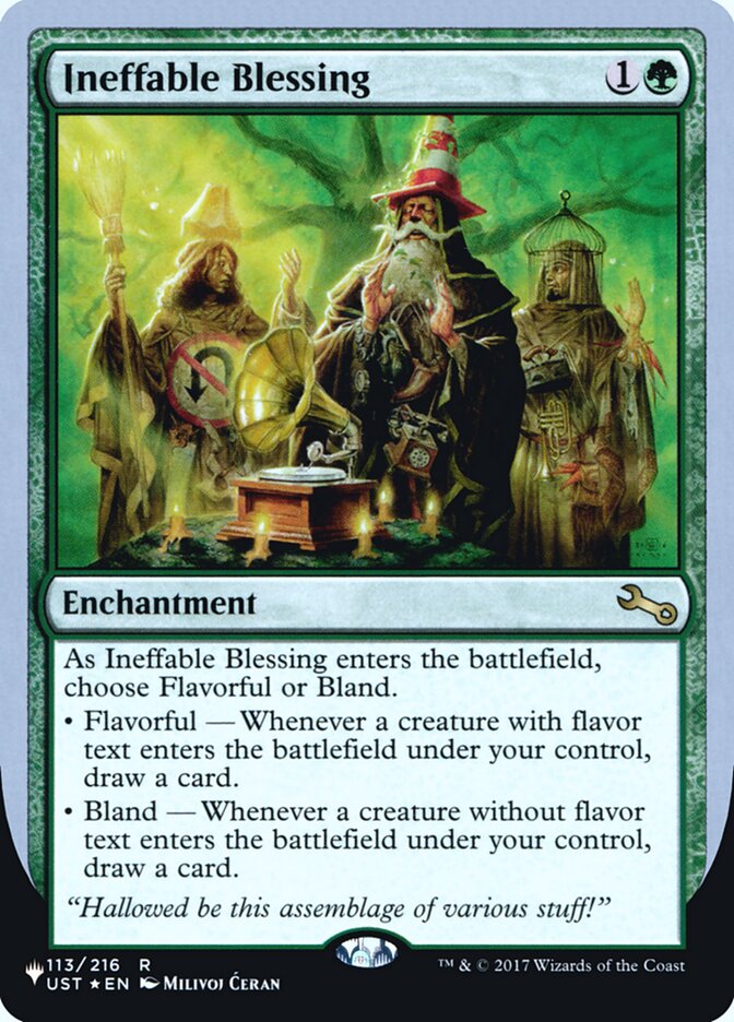 Ineffable Blessing (Flavorful) (Unfinity Foil Edition) [The List] | Cards and Coasters CA