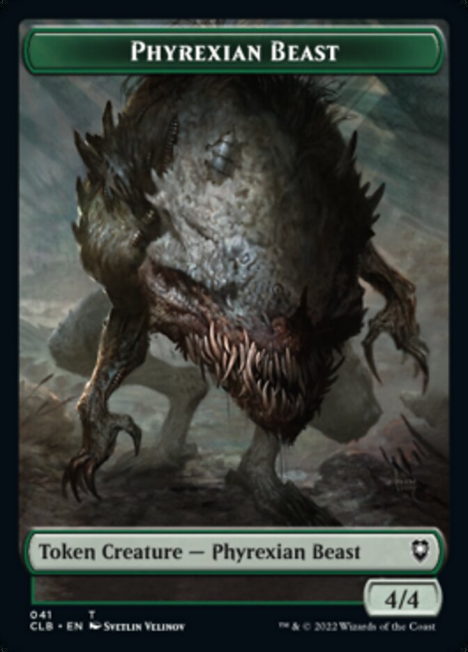 Phyrexian Beast // Wurm Double-Sided Token [Commander Legends: Battle for Baldur's Gate Tokens] | Cards and Coasters CA