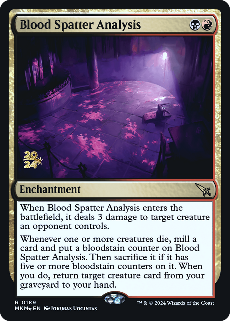 Blood Spatter Analysis [Murders at Karlov Manor Prerelease Promos] | Cards and Coasters CA