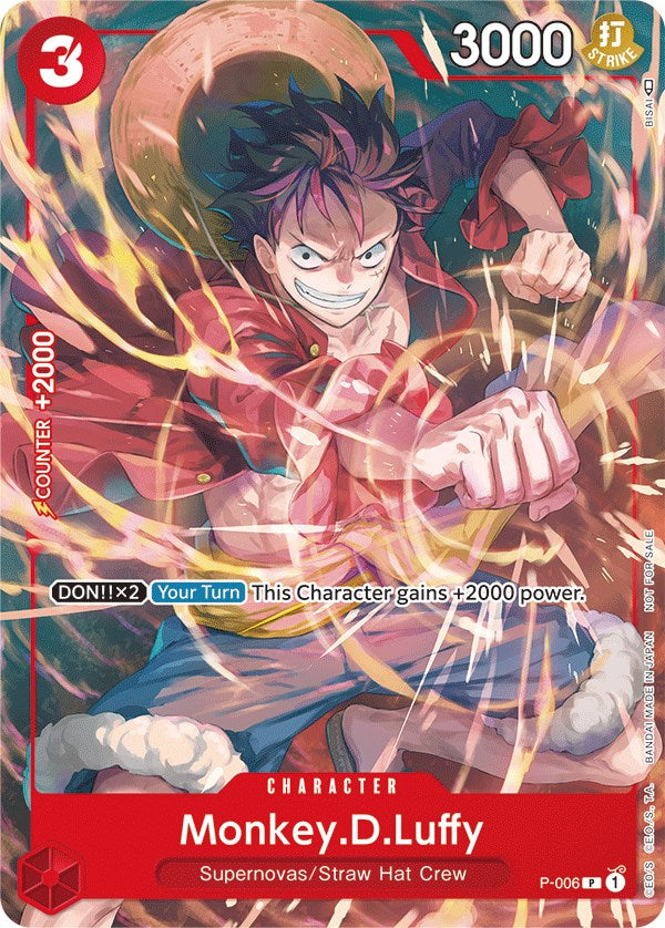 Monkey.D.Luffy (P-006) (Tournament Pack Vol. 1) [One Piece Promotion Cards] | Cards and Coasters CA