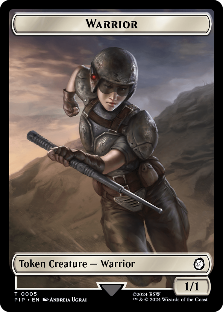 Radiation // Warrior Double-Sided Token [Fallout Tokens] | Cards and Coasters CA